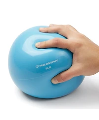 Philosophy Gym Toning Ball, 8 Lb, Blue - Soft Weighted Mini Medicine Ball