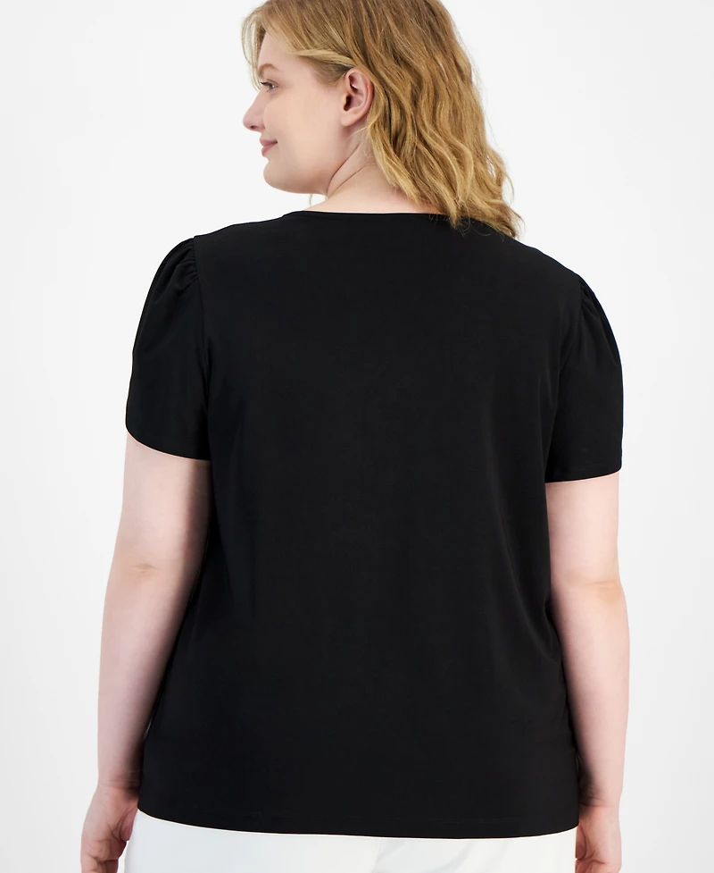 Anne Klein Plus Tulip-Sleeve Top