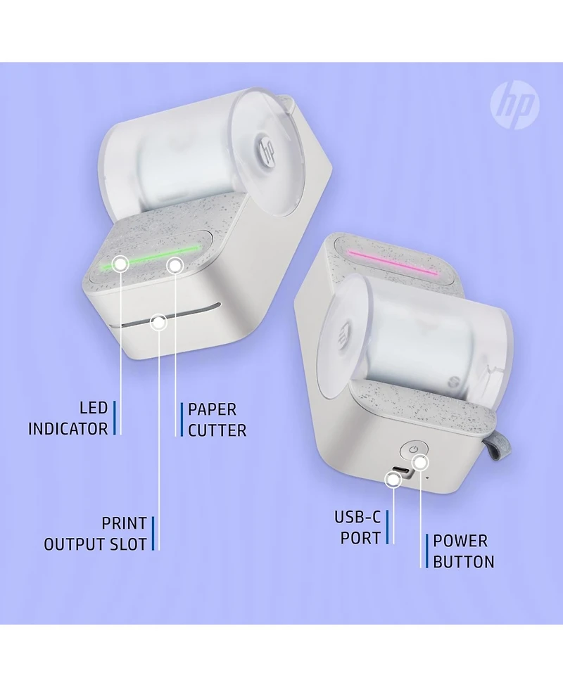 Hp Sprocket Panorama Portable Label Printer & Photo Starter Bundle