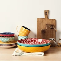 Ventray 11.5" Large Ceramic Serving Bowls, 2.9 Qt Turkey Plate for Home Kitchen Decor