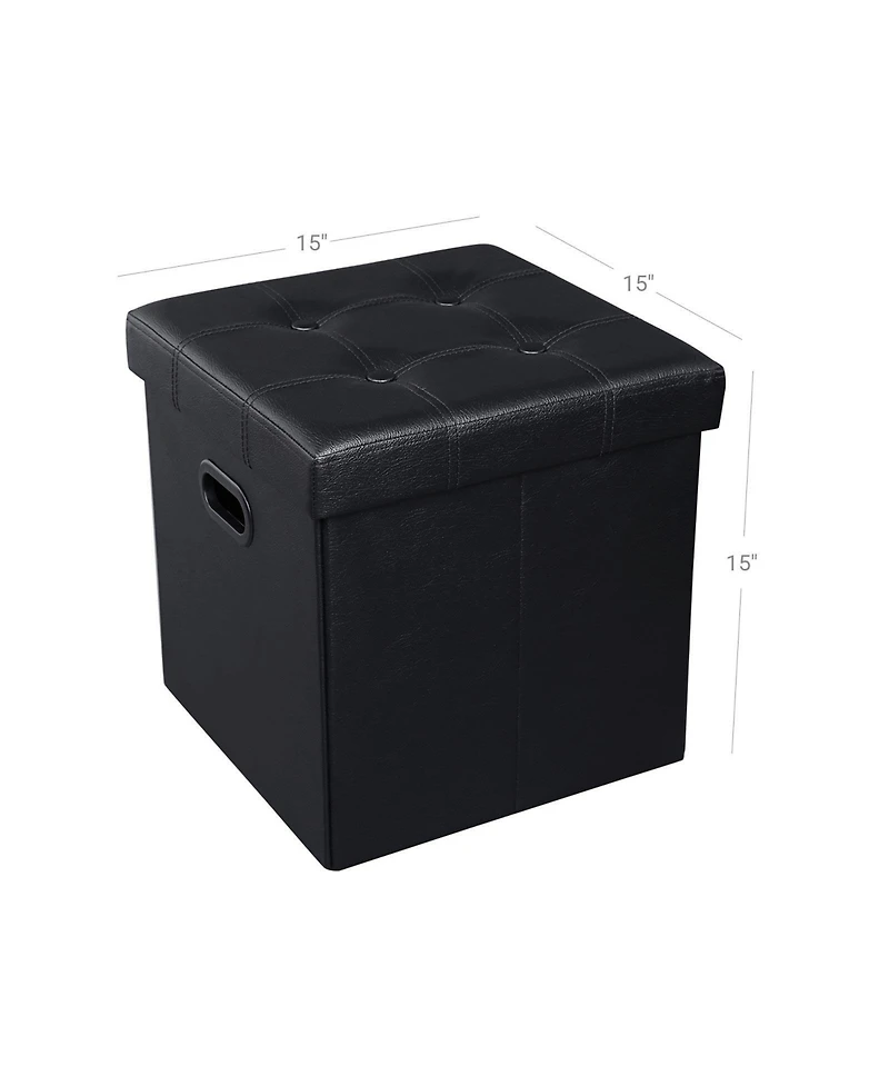 Slickblue Faux Leather Storage Ottoman