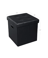 Slickblue Faux Leather Storage Ottoman