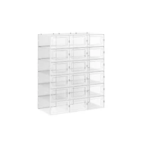 Slickblue Pack Of 18 Stackable Shoe Storage Organizers, Versatile And Foldable For Sneakers