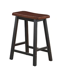 24 Inch Set of 2 Wood Counter Height Seat Stools for Kitchen Dining and Pub