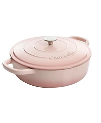 Crock Pot Artisan 5 Quart Cast Iron Braiser Everyday Pan With Borasilicate Lid - Red