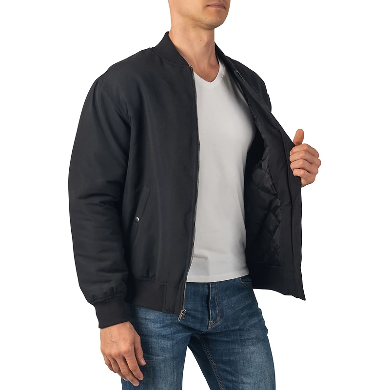 Alpine Swiss Men's Damon Bomber Jacket | Warm Quilted Flight with Pockets – Stylish Windbreaker for Casual & Layering Versatile Outerw