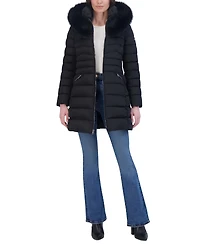 Laundry By Shelli Segal Women's Faux-Fur-Trim Hooded Puffer Coat
