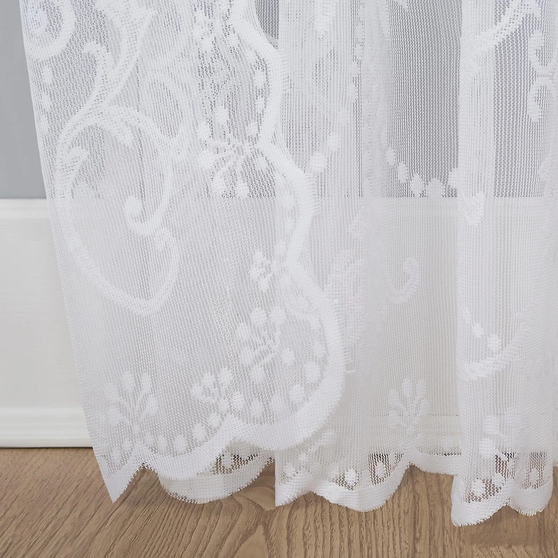 Ariella Floral Lace Sheer Rod Pocket Curtain Panel