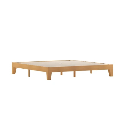 Merrick Lane Eduardo Platform Bed Frame, Solid Wood Frame With Slatted Support