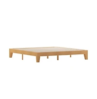 Merrick Lane Eduardo Platform Bed Frame, Solid Wood Frame With Slatted Support