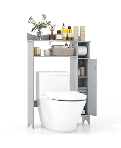 Costway Over the Toilet Storage Cabinet with Toilet Paper Holder Adjustable Shelves