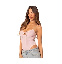 Edikted Women's Lacey Knit Cut Out Bodysuit
