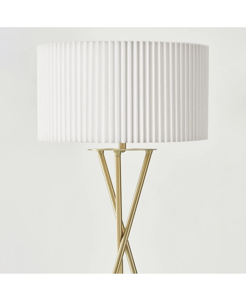 Jaxon 60" Led Contemporary Tripod Floor Lamp with Pleated Shade