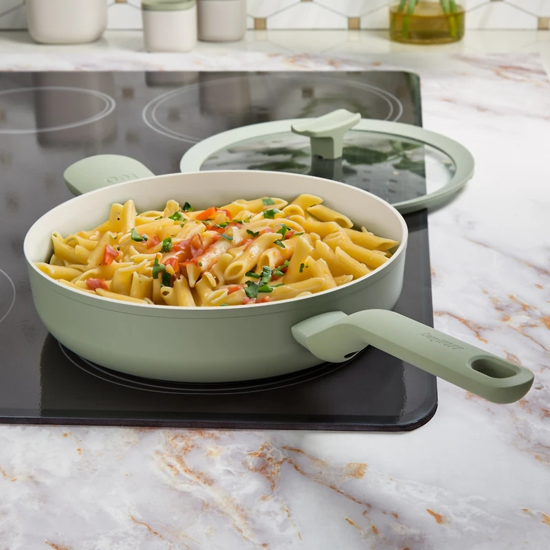 BergHOFF Balance 6Pc Non-stick Ceramic Cookware Set With Glass Lid, Recycled Aluminum