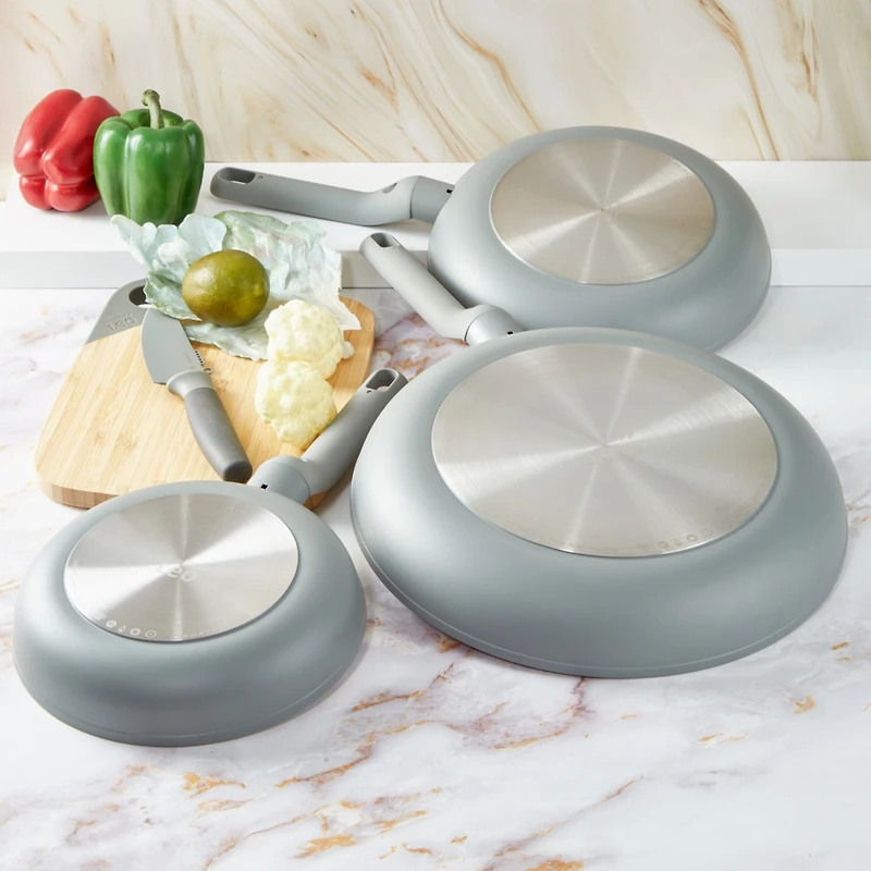BergHOFF Balance 3Pc Non-stick Ceramic Frying Pan Set, Recycled Aluminum