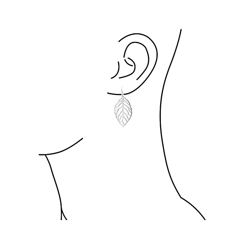 Bling Jewelry Large Tribal Nature Style Lightweight Open Leaf Feather Drop Dangle Lever Back Earrings Sterling Silver
