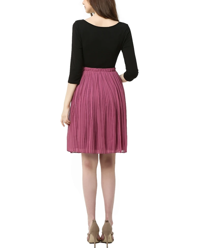kimi + kai Maternity Colorblock Empire Waist Dress