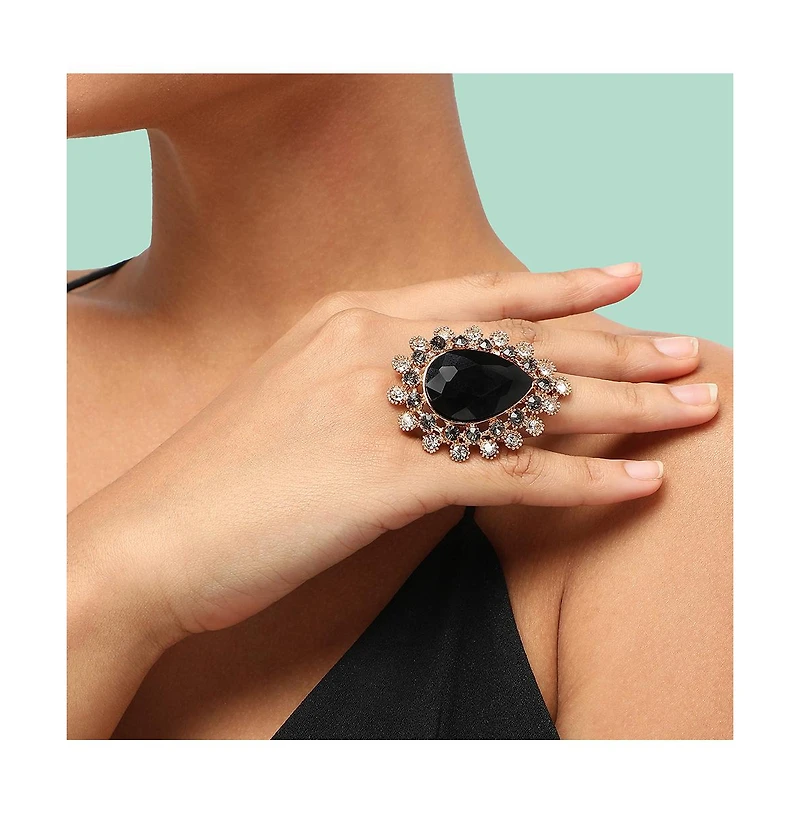 Sohi Women's Teardrop Cocktail Ring