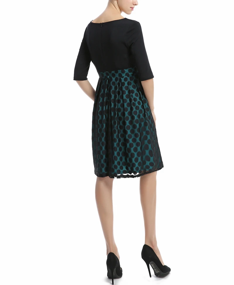 kimi + kai Maternity V-Neck Polka Dot Lace Dress