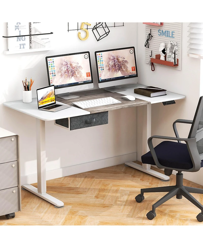 Electric Standing Desk 55'' x 28'' Height Adjustable Sit Stand with Usb Charging Port