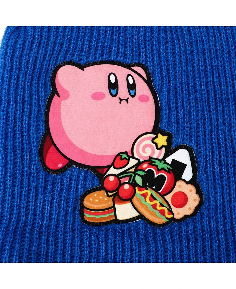 Kirby's Dream Land Men's Kirby Snack Time Royal Blue Cuffed Plain Skull Acrylic Knitted Beanie Hat