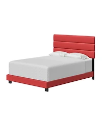 Napoli Leather Upholstered Platform Bed Frame with Tri-Panel Adjustable Headboard - Boyd Sleep