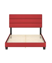 Boyd Sleep Piedmont Leatherette Upholstered Platform Bed Frame with Adjustable Headboard