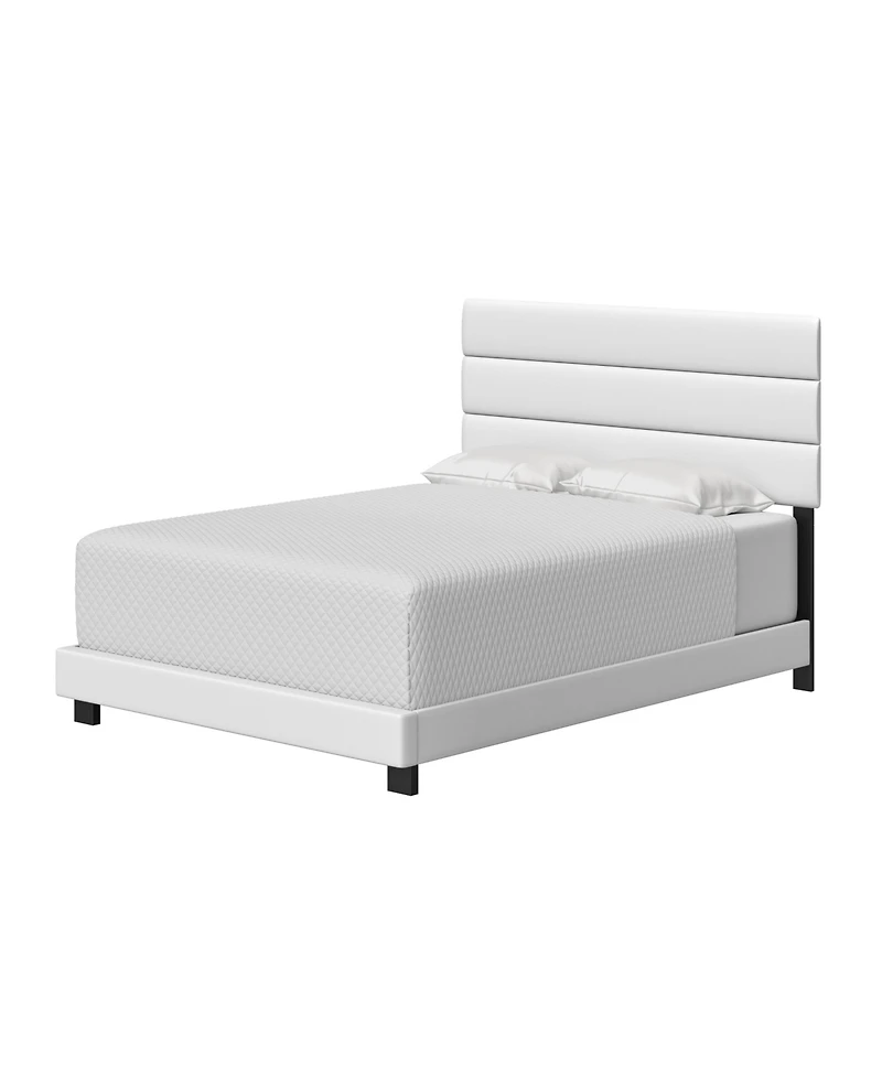 Napoli Leather Upholstered Platform Bed Frame with Tri-Panel Adjustable Headboard - Boyd Sleep
