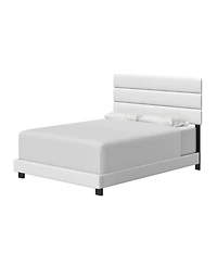 Napoli Leather Upholstered Platform Bed Frame with Tri-Panel Adjustable Headboard - Boyd Sleep