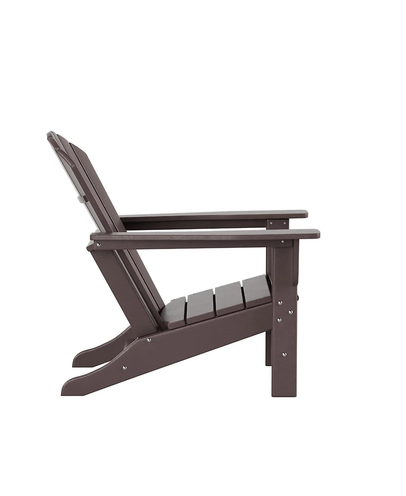 WestinTrends 3-Piece Patio Adirondack Chairs with Round Side Table Set