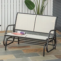 Outsunny 2-Person Patio Glider Bench Rocking Chair Loveseat w/ Armrest
