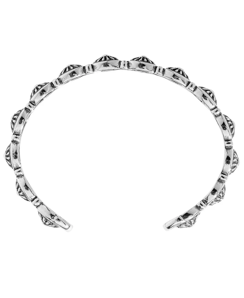 American West Sterling Silver Concha Slim Cuff Bracelet Small - Large