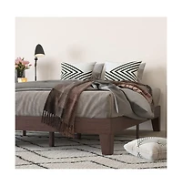 Merrick Lane Eduardo Platform Bed Frame, Solid Wood Platform Bed Frame With Slatted Support