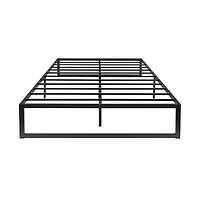 Merrick Lane Varallo 14 Inch Steel Bed Frame With Steel Slat Support For Any Mattress (No Box Spring Required