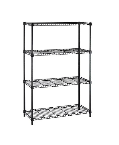 Sugift 4-Tier Steel Kitchen Storage Shelf Storage Pantry Organizer in Black