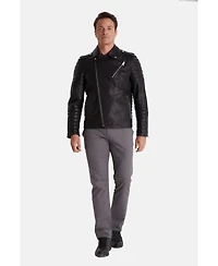 Furniq Uk Men's Biker Jacket, Black