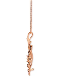 Le Vian Crazy Collection Chocolate Diamond & Nude Swirl Adjustable 20" Pendant Necklace (1-1/2 ct. t.w.) 14k Rose Gold