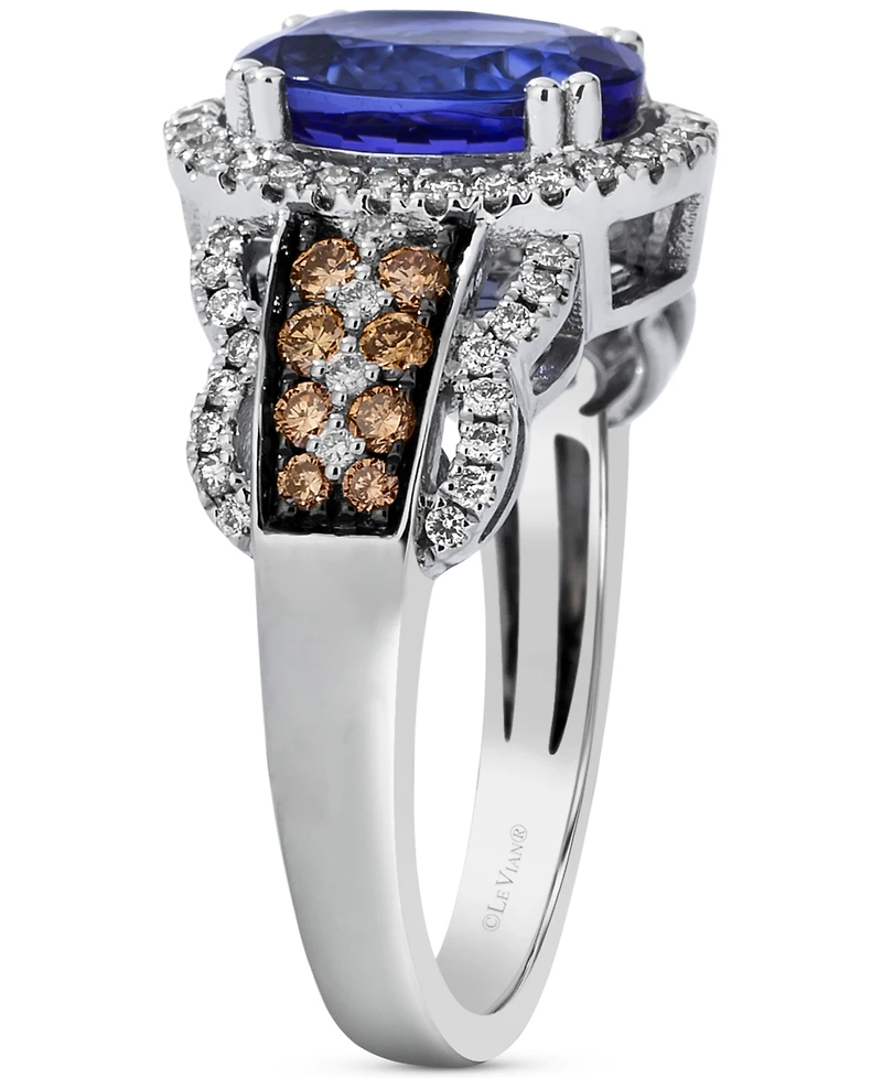 Le Vian Blueberry Tanzanite (2-1/2 ct. t.w.) & Diamond (5/8 Halo Statement Ring 14k White Gold (Also Available Rose or Ye