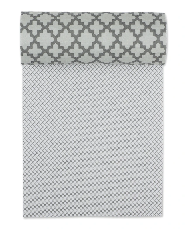 DII Non-Adhesive Fridge & Shelf Liner 2-Pack - Washable, Cut-to-Fit, Stonewash Blue Lattice Design