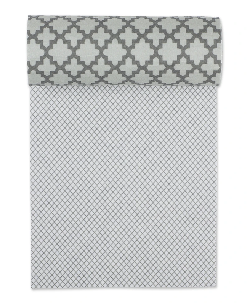 Design Imports Fridge Shelf Liner Collection Non-Adhesive, Cut to fit, Machine Washable, 12x120", Gray Lattice, 2 Piece