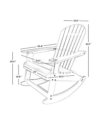 Outdoor Patio All-weather Adirondack Rocking Chair