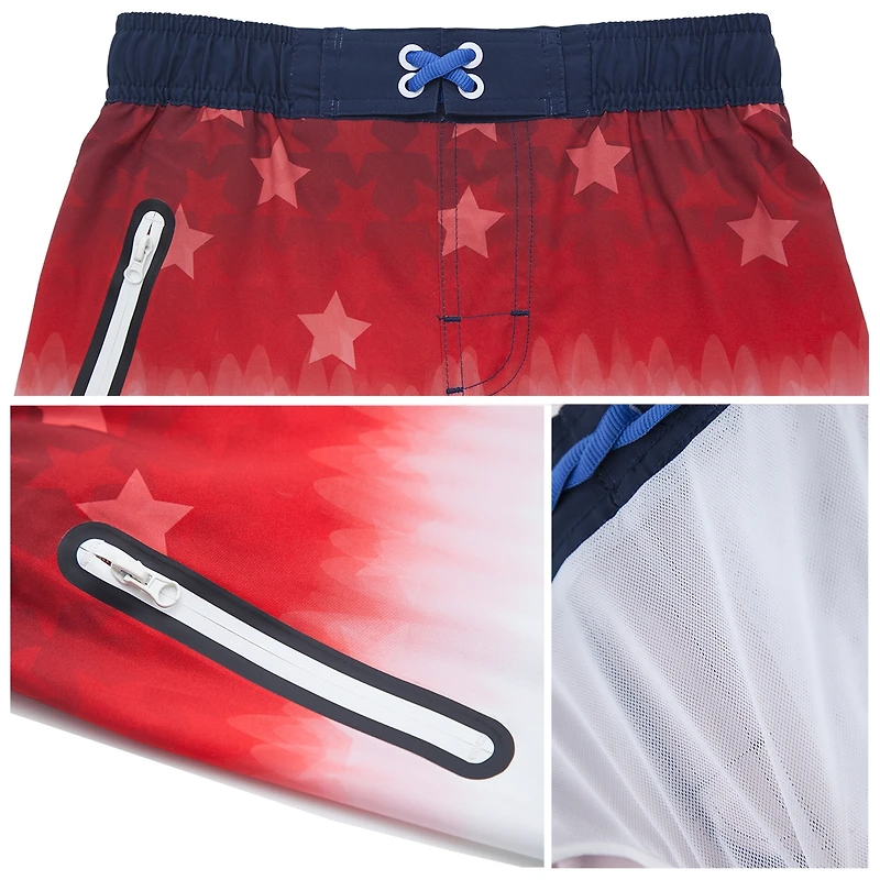 Rokka&Rolla Boys 4-Way Stretch Quick Dry Board Shorts Swim Trunks with Mesh Lining UPF50