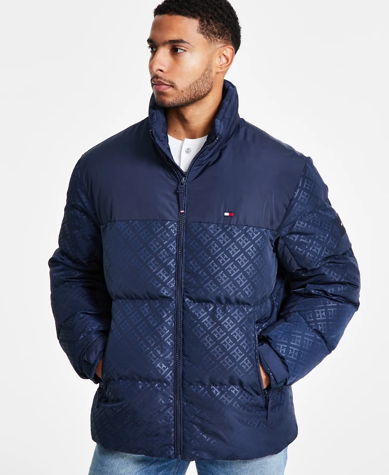 Tommy Hilfiger Men's Mixed-Media Puffer Jacket