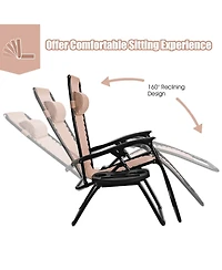 Inolait Sugift 2 Pieces Folding Lounge Chair with Zero Gravity