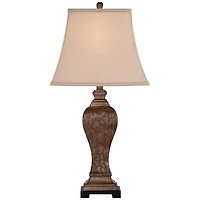 Regency Hill Edgar Traditional Table Lamp 29" Tall Bronze with Table Top Dimmer Geneva Taupe Rectangular Shade for Bedroom Living Room Bedside Of
