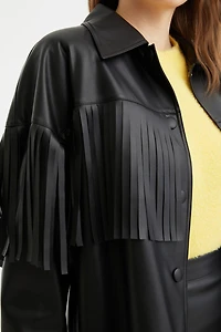 Nocturne Women's Fringe Faux Suede Jacket