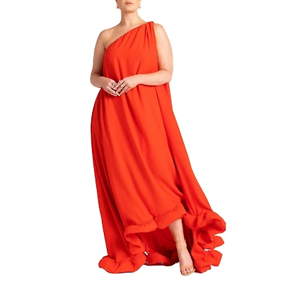 Eloquii Women's Plus Dramatic Ruffle Gown
