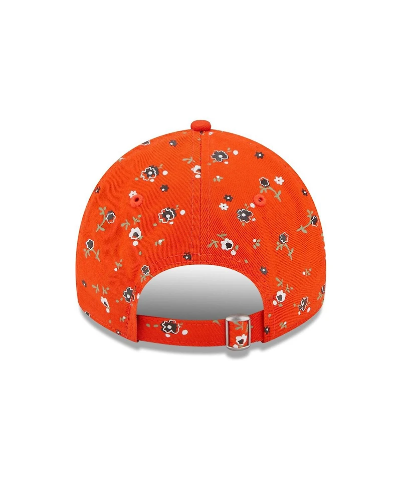New Era Women's Orange Cleveland Browns Floral 9TWENTY Adjustable Hat