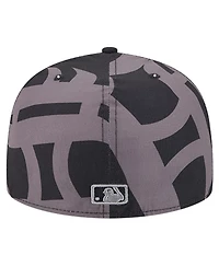 New Era Men's Black Detroit Tigers Logo Fracture 59FIFTY Fitted Hat
