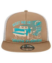 New Era Men's Tan Miami Dolphins Meet Me 9FIFTY Snapback Hat